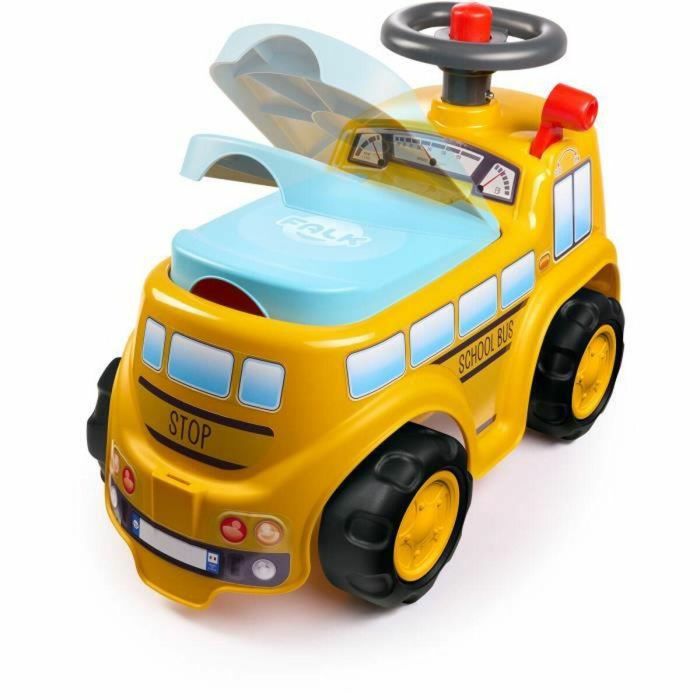Falk Autobús Escolar Correpasillos Infantil con Asiento Abatible, Volante Direccional con Bocina y Matrícula Personalizable para 12 Meses+ 5