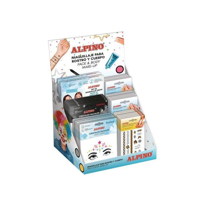 Maquillaje Alpino Gama Summer Surtido Expositor De 68 6X Dl000630 Set Cristales Faciales Princess 6X Dl000631 Set Cristales Faciales Festival 6X Dl000632 Set Cristales Faciales Catrina 18X Dl000650 Lamina Metallic Tattoo 30X Dl000640 Lamina Nails Stickers