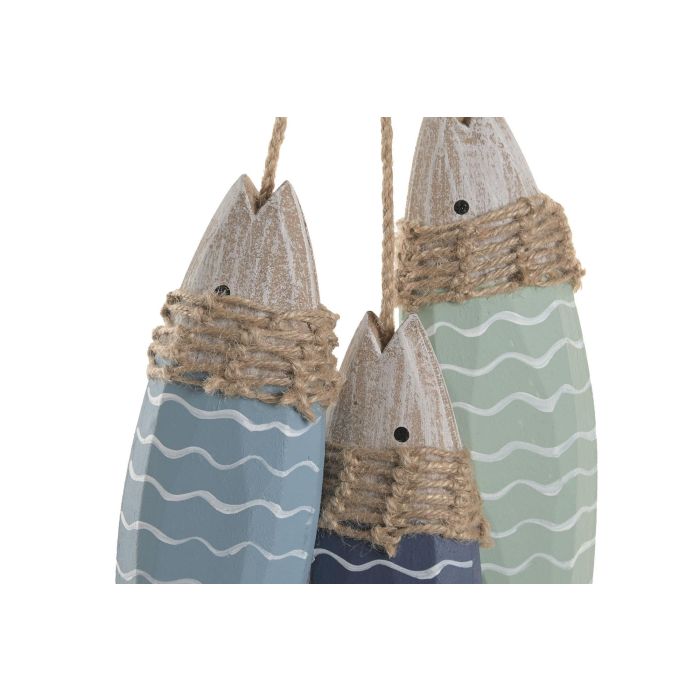DKD Home Decor Decoracion Colgante Atlantico Azul Verde 12 x 65 x 12 cm (2 Unidades)