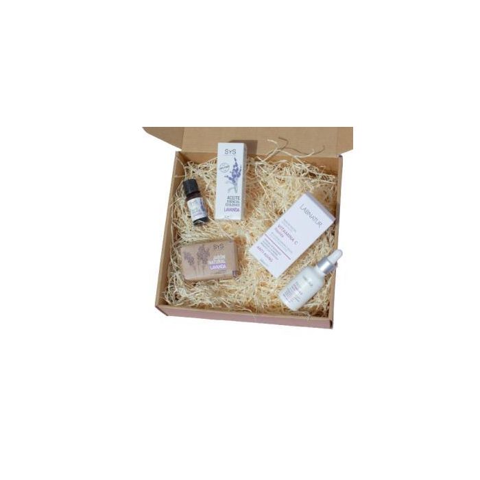 LABNATUR BIO Pack Mediterranean Essence: Aceite Esencial Lavanda 10ml, Sérum Facial Vitamina C 30ml y Jabón Natural Lavanda