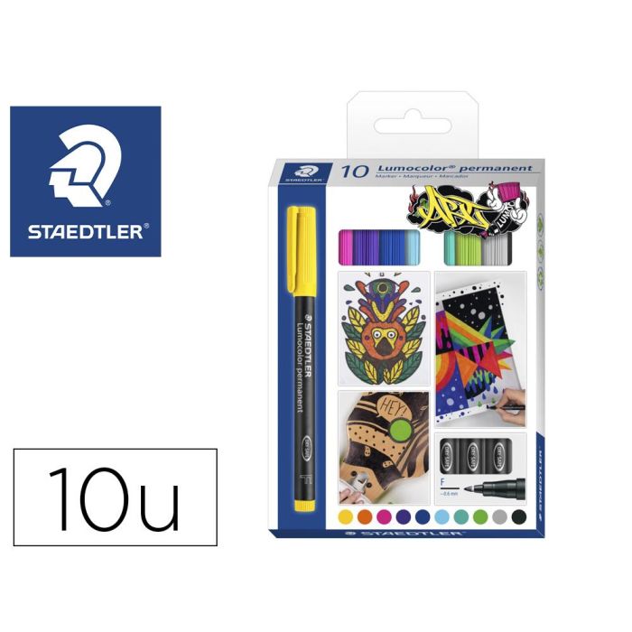 Rotulador Staedtler Lumocolor Retroproyeccion Punta De Fibra Permanente 318 Caja De 10 Unidades Colores Surtidos