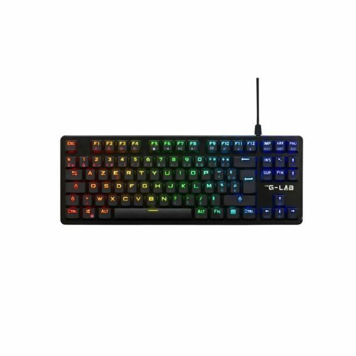 Teclado para juegos - The G-Lab - KEYZ PLATI. TKL - Formato TKL - Mecánico (Interruptor Rojo) - Perfil Bajo - RGB - Negro