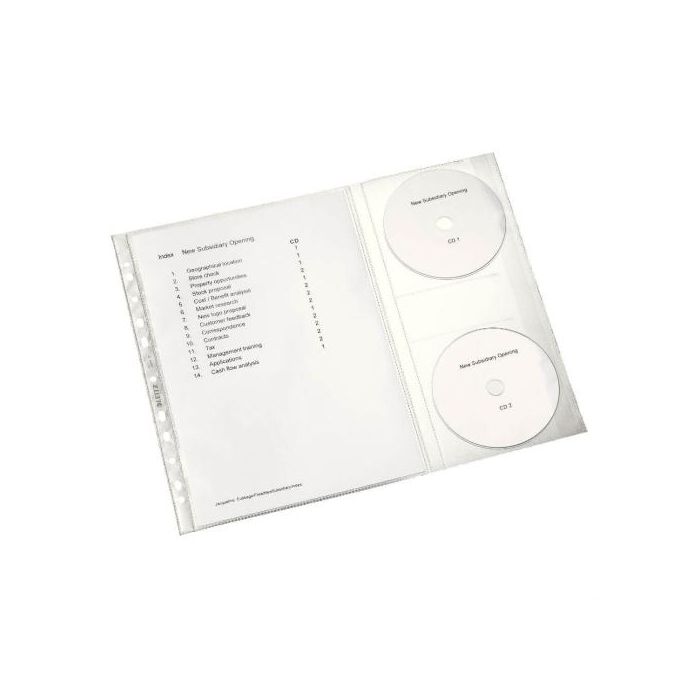 Funda Multitaladro Leitz Pp 120Μ Pl.Nj. A4 11 Tal.Rfzo. Para Proyectos Paquete De 5