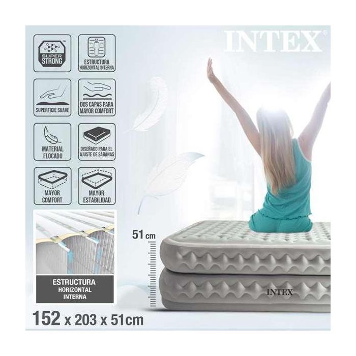 Cama Hinchable Intex Queen Supreme Air-Flow Fiber-Tech 152 x 50,1 x 203 cm 5