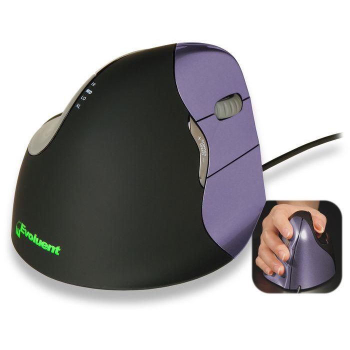 Evoluent VerticalMouse 4 Small Ratón Ergonómico USB para Windows XP/7/Vista con 6 Botones y Sensor Láser Ajustable
