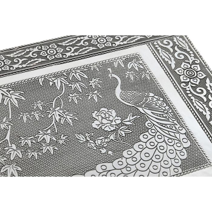 Caja-Joyero Home ESPRIT Verde Plateado Madera Aluminio 27,5 x 20 x 5,4 cm 2