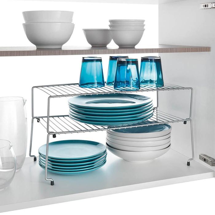 Metaltex Set 2 estantes apilables 'Sky' 48x33x24cm, recubrimiento polytherm metallic 5