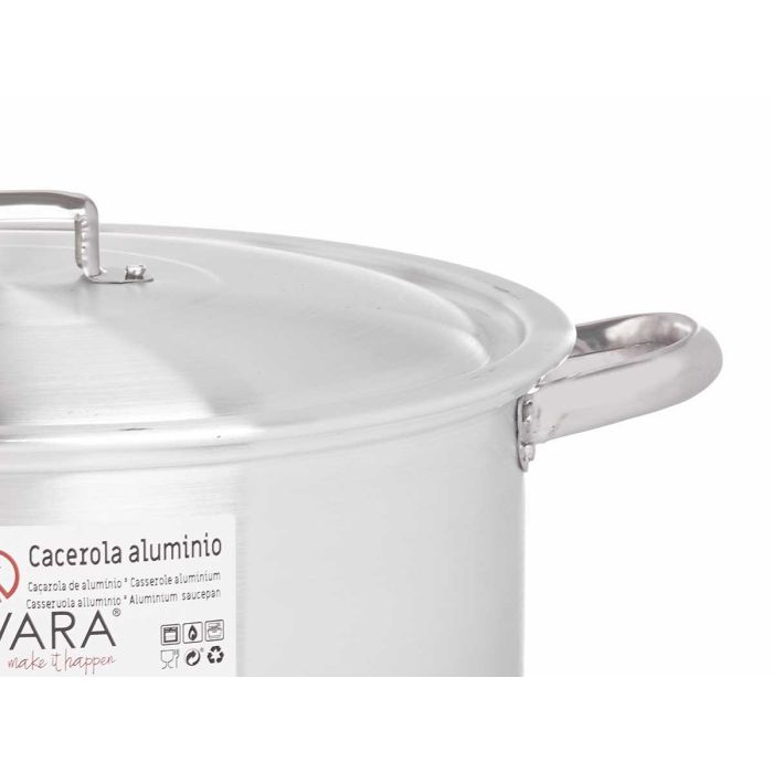 Cacerola de Aluminio Kinvara 32 cm 12,5 L - 44x35x19 cm, Plata, Apto Gas/Horno/Lavavajillas (3 Unidades) 3 Cacerola de Aluminio Kinvara 32 cm 12,5 L - 44x35x19 cm, Plata, Apto Gas/Horno/Lavavajillas (3 Unidades) 3