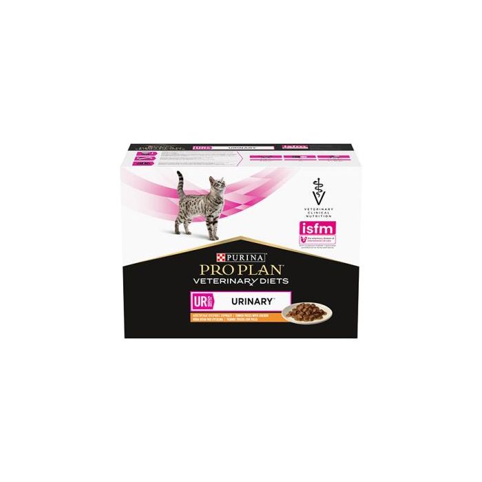 Purina Proplan Feline UR Urinary Pollo Gatos Adultos, Dieta Veterinaria para Cálculos de Estruvita y Oxalato, Peso Ideal 10x85g Purina Proplan Feline UR Urinary Pollo Gatos Adultos, Dieta Veterinaria para Cálculos de Estruvita y Oxalato, Peso Ideal 10x85g