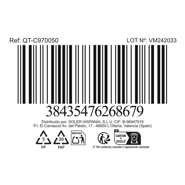 Inde Cubitera de Acero Inoxidable Ø12.5 cm Crocodile Q (12 Unidades) 2