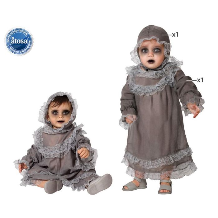 Disfraz Bebé Halloween Gris 12-24 Meses - Vestido y Capucha Unisex - Polyester Disfraz Bebé Halloween Gris 12-24 Meses - Vestido y Capucha Unisex - Polyester