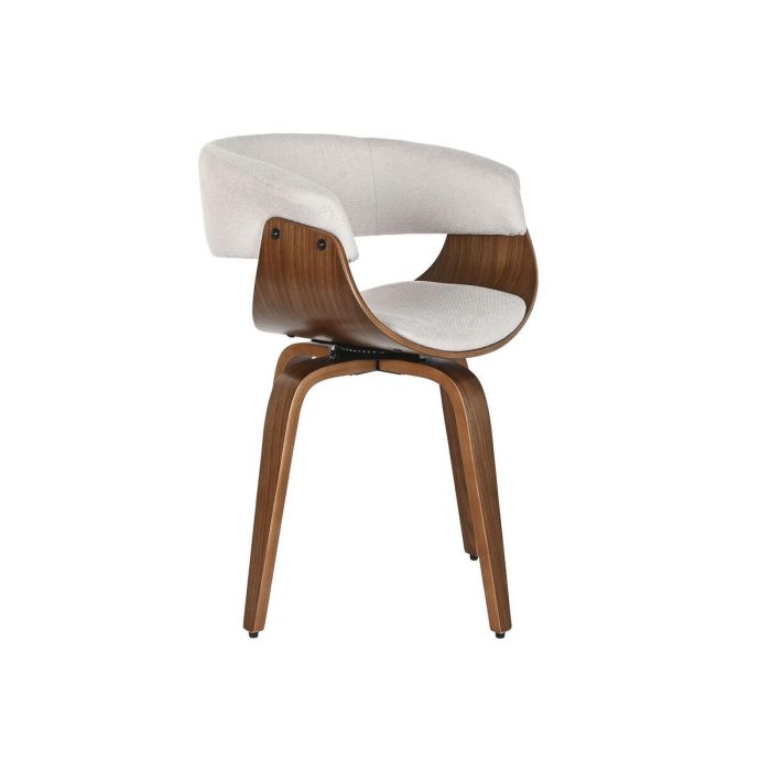 DKD Home Decor Silla Moderna Giratoria Beige Marrón 46 x 78 x 61 cm Poliéster Nogal 5 DKD Home Decor Silla Moderna Giratoria Beige Marrón 46 x 78 x 61 cm Poliéster Nogal 5