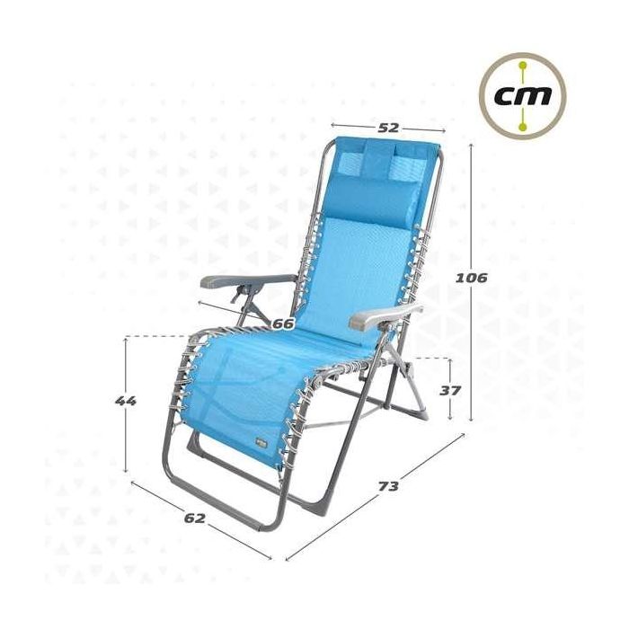 Tumbona Aktive textileno Azul 160 x 76 x 52 cm