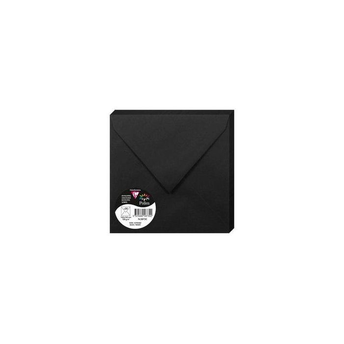 Sobre Clairefontaine Pollen 165X165 120G Negro Paquete De 20