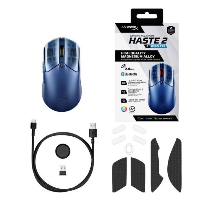 HP Ratón gaming inalámbrico HyperX Pulsefire Haste 2 S azul marino 1 HP Ratón gaming inalámbrico HyperX Pulsefire Haste 2 S azul marino 1