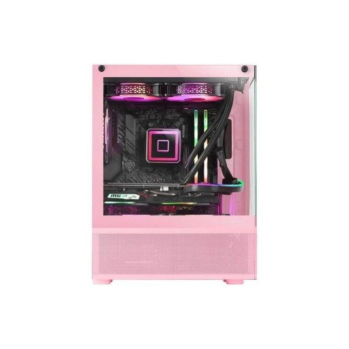 Mars Gaming MCSEP Caja Gaming Minitorre MC-SE Rosa con Módulo AirTech Mesh y Doble Cristal Templado para Placas Micro ATX/Mini-ITX 1