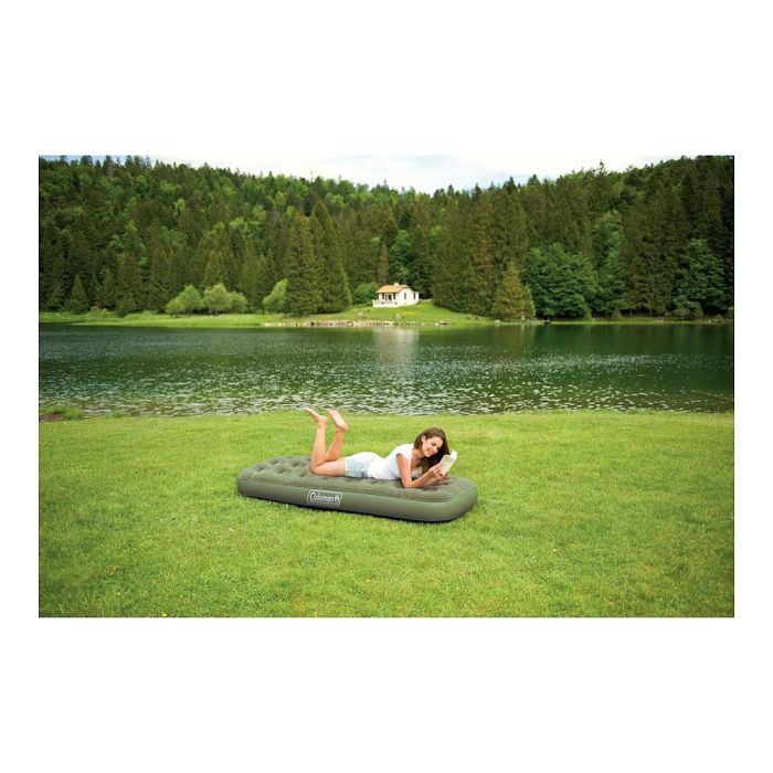 Coleman 2000039166 Maxi Comfort Single Colchón Inflable Individual/Doble para Interior y Exterior - 820x1980x220 mm, Verde