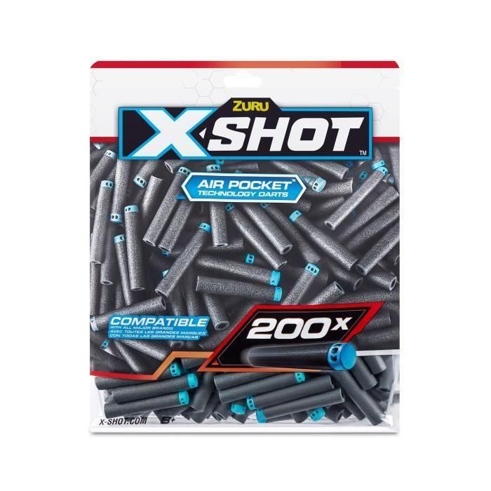 Recambios de dardos - ZURU - X-SHOT Excel Pack 200 - Tecnología Air Pocket - Compatibilidad universal - Paquete práctico 2 Recambios de dardos - ZURU - X-SHOT Excel Pack 200 - Tecnología Air Pocket - Compatibilidad universal - Paquete práctico 2