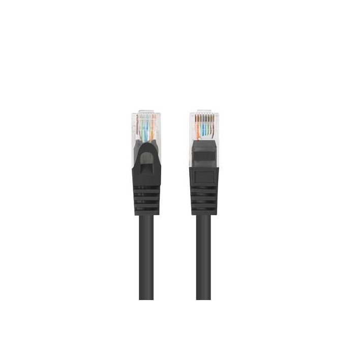 Lanberg PCU6-10CC-0750-BK Cable de Red Ethernet Cat6 U/UTP (UTP) de 7.5 metros con Conectores RJ-45 Macho - Color Negro para Conexión de Datos Gigabit 1