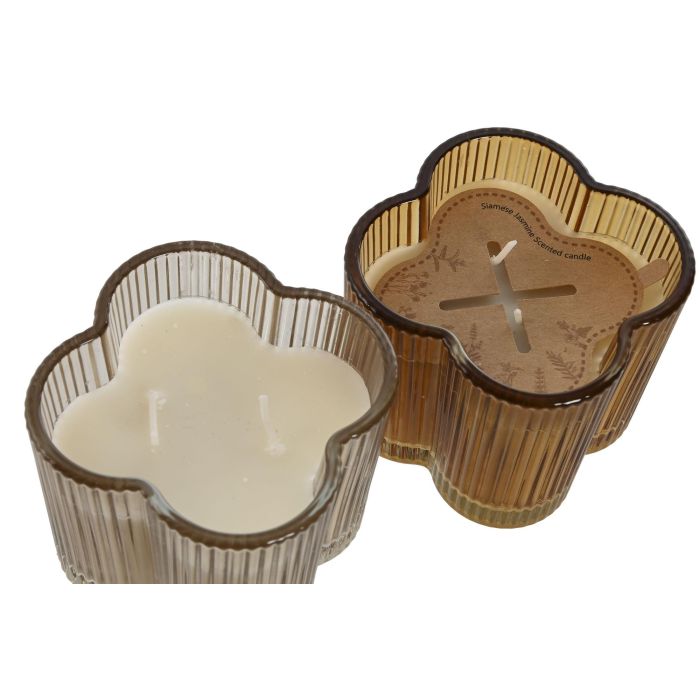 DKD Home Decor Vela Decorativa Ambiente Urban Ambar Beige, de Cera y Cristal de 175gr, Pack de 6 Unidades para el Hogar 1 DKD Home Decor Vela Decorativa Ambiente Urban Ambar Beige, de Cera y Cristal de 175gr, Pack de 6 Unidades para el Hogar 1