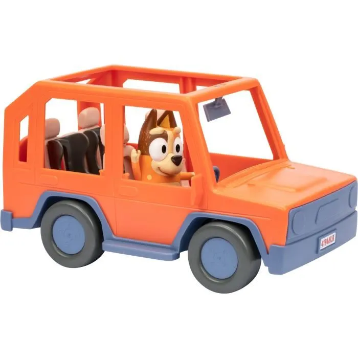 Moose 4x4 Familia Bluey 17661 Todoterreno con Figura Articulada de Chilli para Viajes por Carretera, Incluye 4 Figuras Bluey, +3 Años 5