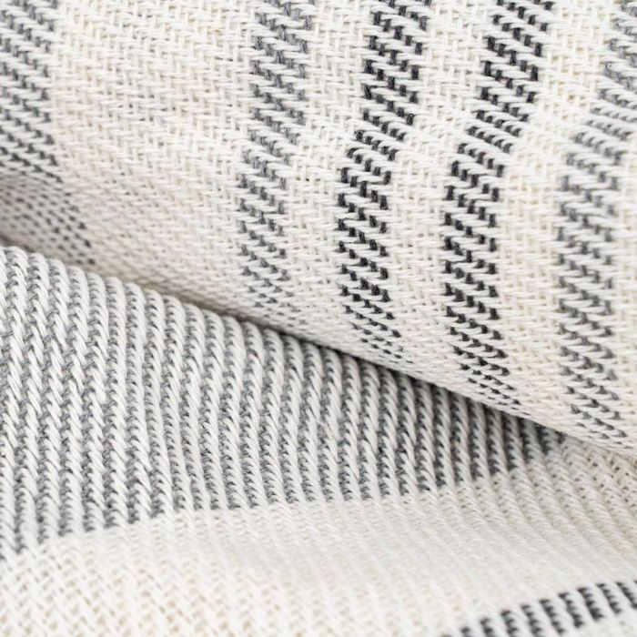 Colcha Rayas Beige-Gris Algodón 280 X 260 cm