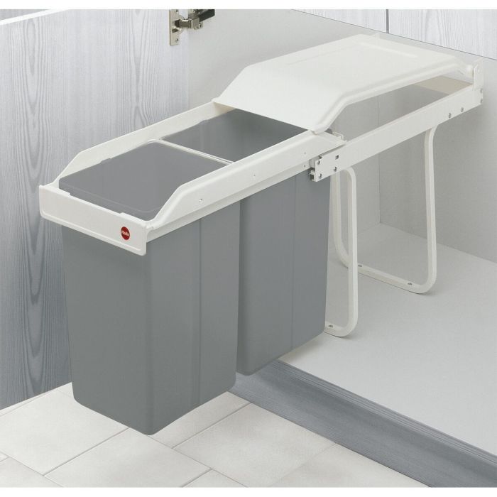 Cubo de basura Hailo Multi-Box duo L Blanco Gris Crema Acero Plástico 2 cajones 14 L Integrable (2 Unidades) 12 Cubo de basura Hailo Multi-Box duo L Blanco Gris Crema Acero Plástico 2 cajones 14 L Integrable (2 Unidades) 12