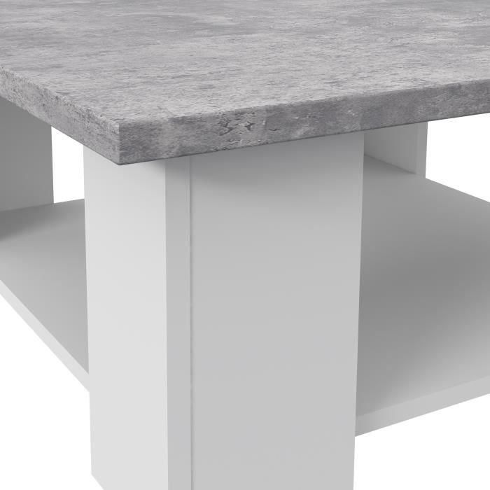 Mesa de centro PILVI - Hormigón blanco y gris claro - L 67 x P 67 x A 31 cm 3 Mesa de centro PILVI - Hormigón blanco y gris claro - L 67 x P 67 x A 31 cm 3