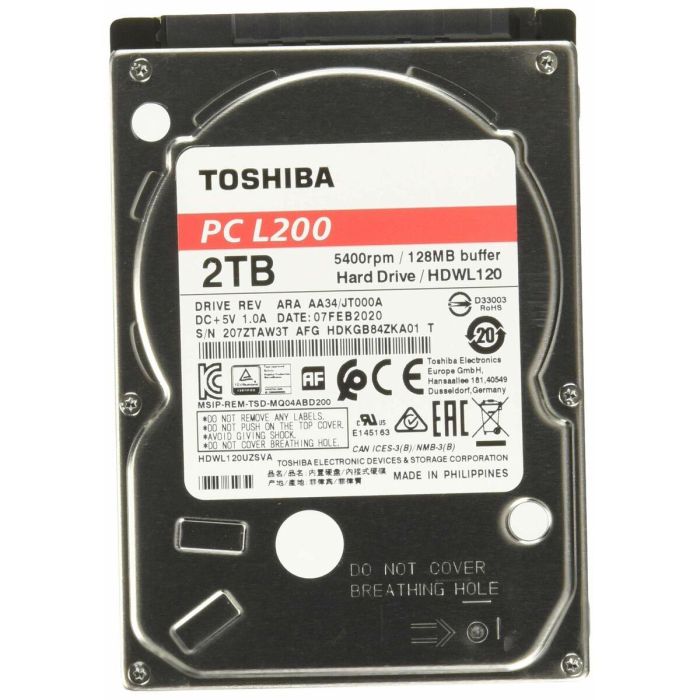 Disco Duro Toshiba HDKGB91ZKA01T 2,5" 2 TB 5 Disco Duro Toshiba HDKGB91ZKA01T 2,5" 2 TB 5