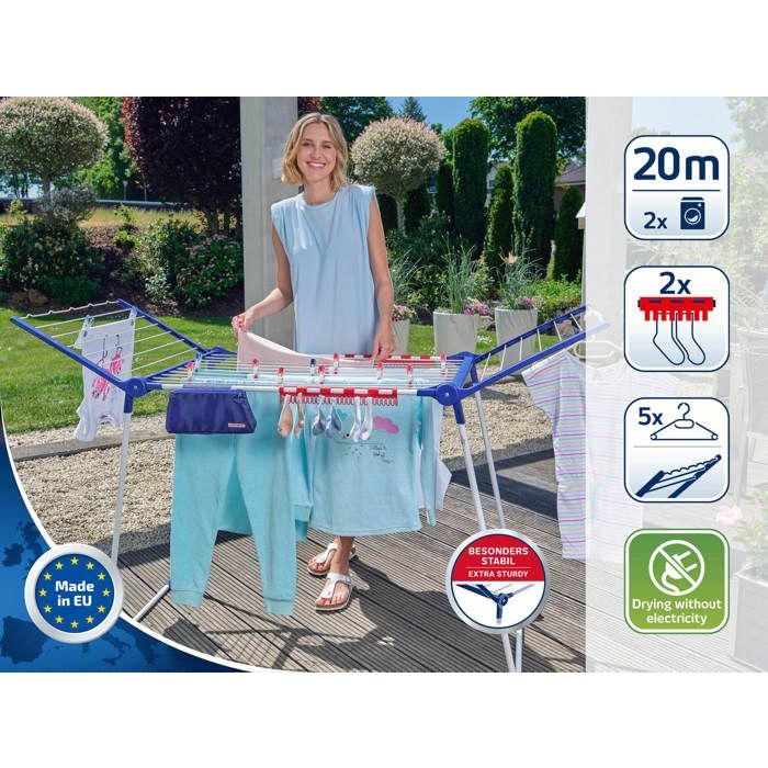 Secador de pies confort LEIFHEIT PEGASUS 200 - L 167 x D 66 x H 87 cm - 2 cables ondulados 1 Secador de pies confort LEIFHEIT PEGASUS 200 - L 167 x D 66 x H 87 cm - 2 cables ondulados 1