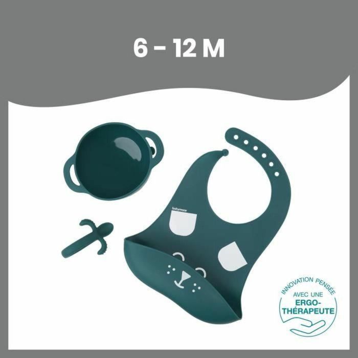 Babymoov FIRST'ISY Juego de Comidas Bebé 6-12 Meses 3 Piezas: Bol Antideslizante, Cuchara 360°, Babero Recuperador, Perro Azul 2 Babymoov FIRST'ISY Juego de Comidas Bebé 6-12 Meses 3 Piezas: Bol Antideslizante, Cuchara 360°, Babero Recuperador, Perro Azul 2