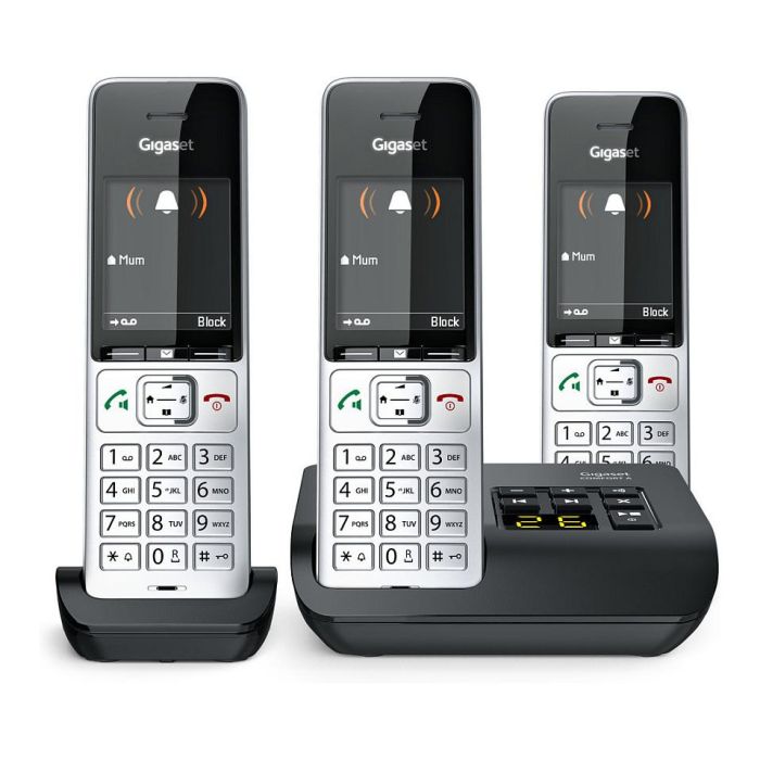 Gigaset COMFORT 500A trio Teléfono DECT/analógico con manos libres y contestador automático, Negro Plata 12