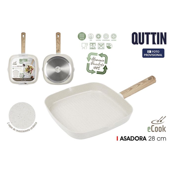Sartén Asadora Ecook Quttin 28x28 cm (6 Unidades) Sartén Asadora Ecook Quttin 28x28 cm (6 Unidades)