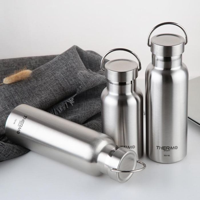 Thermosport Botella Termo de Acero Inoxidable con Asa, 1000 ml (1 L), 30,5 cm Alto x 8 cm Diámetro (6 Unidades) 6 Thermosport Botella Termo de Acero Inoxidable con Asa, 1000 ml (1 L), 30,5 cm Alto x 8 cm Diámetro (6 Unidades) 6