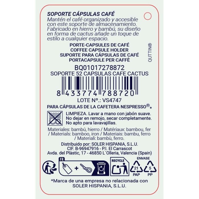 Soporte 32 Capsulas Cafe Cactus Quttin (12 Unidades) 7