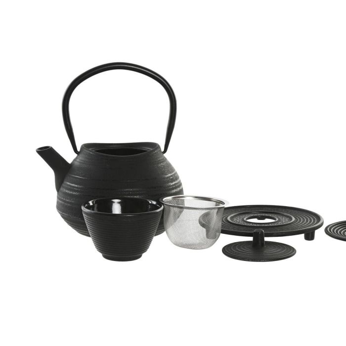 Tetera Oriental DKD Home Decor Negro 15 x 17 x 17 cm Set de 3 2 Tetera Oriental DKD Home Decor Negro 15 x 17 x 17 cm Set de 3 2