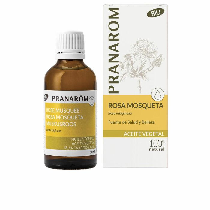 Pranarôm Aceite Vegetal Rosa Mosqueta Bio 50 ml - Tratamiento Facial Reafirmante Cicatrices, Piel Joven y Firme
