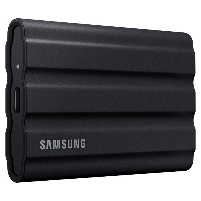 Samsung MU-PE2T0S Portable SSD T7 Shield 2TB USB 3.2 Gen 2, 1050 MB/s Lectura, 1000 MB/s Escritura, Resistente Agua y Polvo, Negro