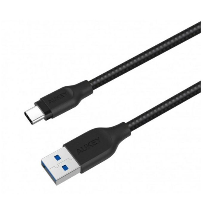 Cable USB A a USB-C Aukey CB-AC2 BK Negro 2 m 1 Cable USB A a USB-C Aukey CB-AC2 BK Negro 2 m 1