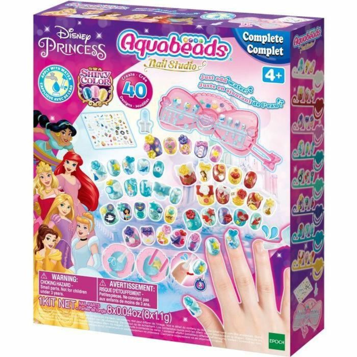 La caja de manicura de las princesas de Disney - Aquabeads - uñas que se adhieren con agua