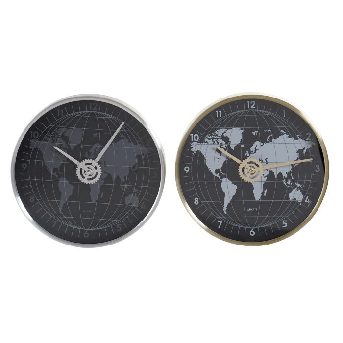Reloj Pared Loft DKD Home Decor Dorado Plateado 4.3 x 30 x 30 cm (2 Unidades) Reloj Pared Loft DKD Home Decor Dorado Plateado 4.3 x 30 x 30 cm (2 Unidades)