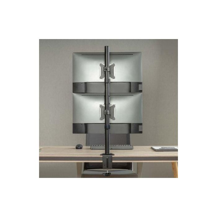 AISENS - SOPORTE DE MESA ECO GIRATORIO E INCLINABLE PARA 2 MONITOR/TV 9KG DE 17-32, NEGRO 3 AISENS - SOPORTE DE MESA ECO GIRATORIO E INCLINABLE PARA 2 MONITOR/TV 9KG DE 17-32, NEGRO 3