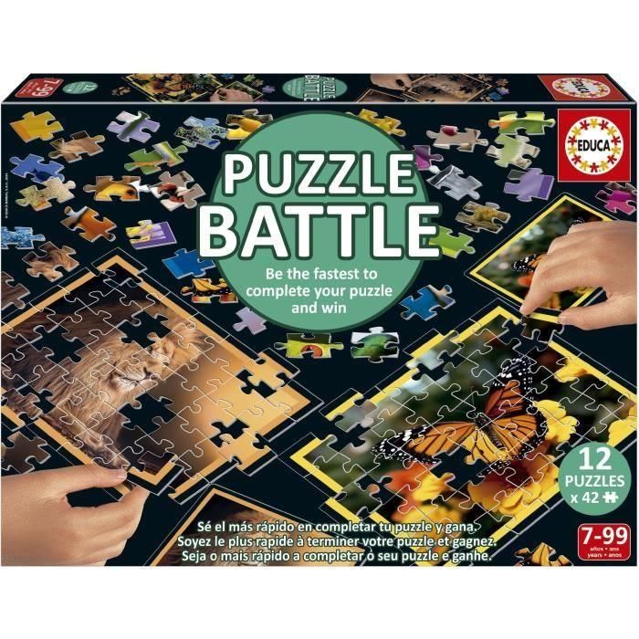 EDUCA EDU1747759505539 Puzzle Battle Jr Natura - 12 puzzles de 42 piezas con temática de naturaleza para niños +7 años 0 EDUCA EDU1747759505539 Puzzle Battle Jr Natura - 12 puzzles de 42 piezas con temática de naturaleza para niños +7 años 0