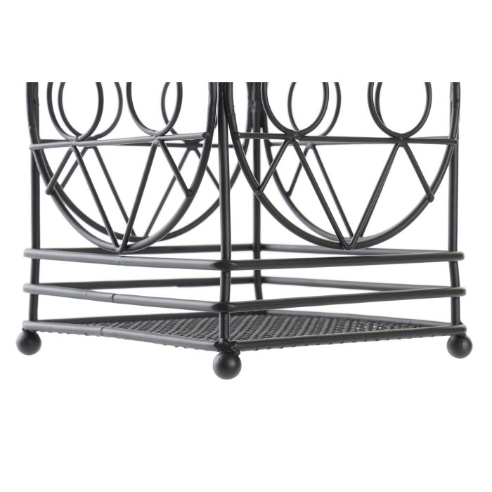 DKD Home Decor Cubertero Cottage Negro Metal 12 x 12 x 20 cm 2