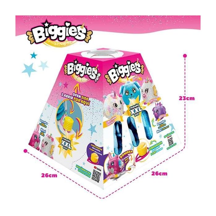 Color Baby Peluche Biggies Inflable Gigante Crece x10 51.5cm Modelos Surtidos Suave Tierno Incluye Bomba Juguete Niños 3+ Años 2