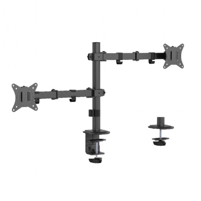 Gembird MA-D2-03 Soporte para Monitor Dual de Escritorio, Brazos Ajustables para Pantallas hasta 32" (81,3 cm), VESA 75x75 100x100, Negro 5 Gembird MA-D2-03 Soporte para Monitor Dual de Escritorio, Brazos Ajustables para Pantallas hasta 32" (81,3 cm), VESA 75x75 100x100, Negro 5
