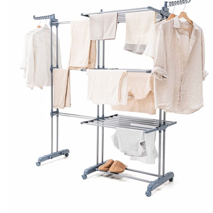 Tendedero Plegable Vertical Extensible con Ruedas Dolver XL InnovaGoods 30 Barras 4