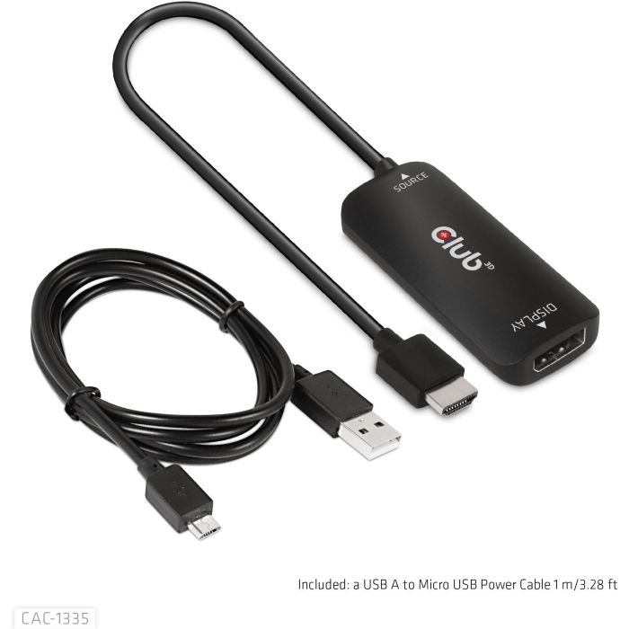 Club3D Adaptador HDMI + MicroUSB a DisplayPort Activo 4K120Hz 11 Club3D Adaptador HDMI + MicroUSB a DisplayPort Activo 4K120Hz 11