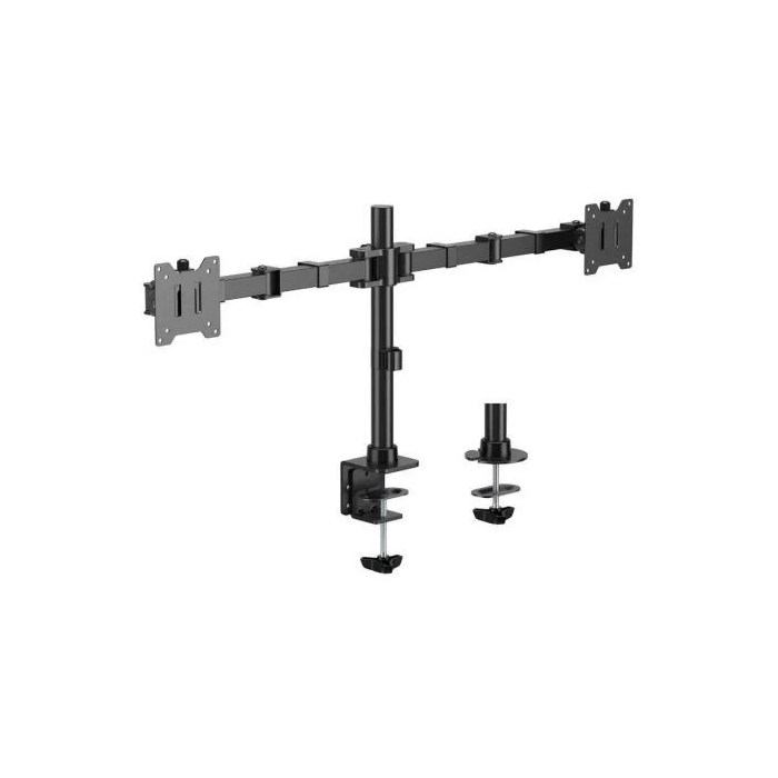 AISENS - SOPORTE DE MESA ECO GIRATORIO E INCLINABLE PARA MONITOR/TV 20KG (3 PIVOTES, 2 BRAZOS) DE 17-35, NEGRO