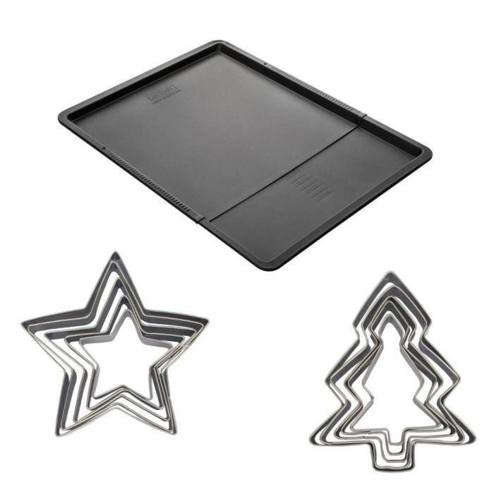 Zenker ZEN3176239998757 - Set con bandeja extensible para horno y 10 cortadores de galletas
